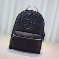 High Soho Leather Chain Backpack Black 431570