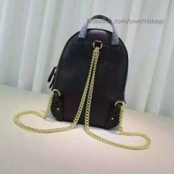 High Soho Leather Chain Backpack Black 431570