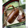 Top Quality Small Top Handle Bag With Bamboo 675797 Coffee