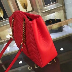 Copy GG Marmont matelasse tote Bag Red Original Leather 443501