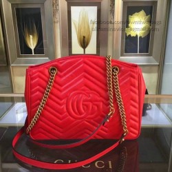 Copy GG Marmont matelasse tote Bag Red Original Leather 443501