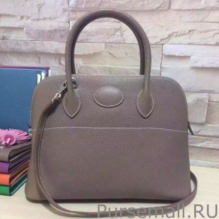 Perfect Hermes Bolide 31 35 Bag In Grey Clemence Leather