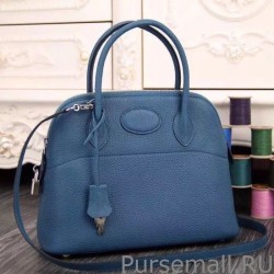 Replicas Hermes Bolide Tote Bag In Blue Leather