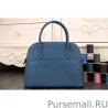 Replicas Hermes Bolide Tote Bag In Blue Leather