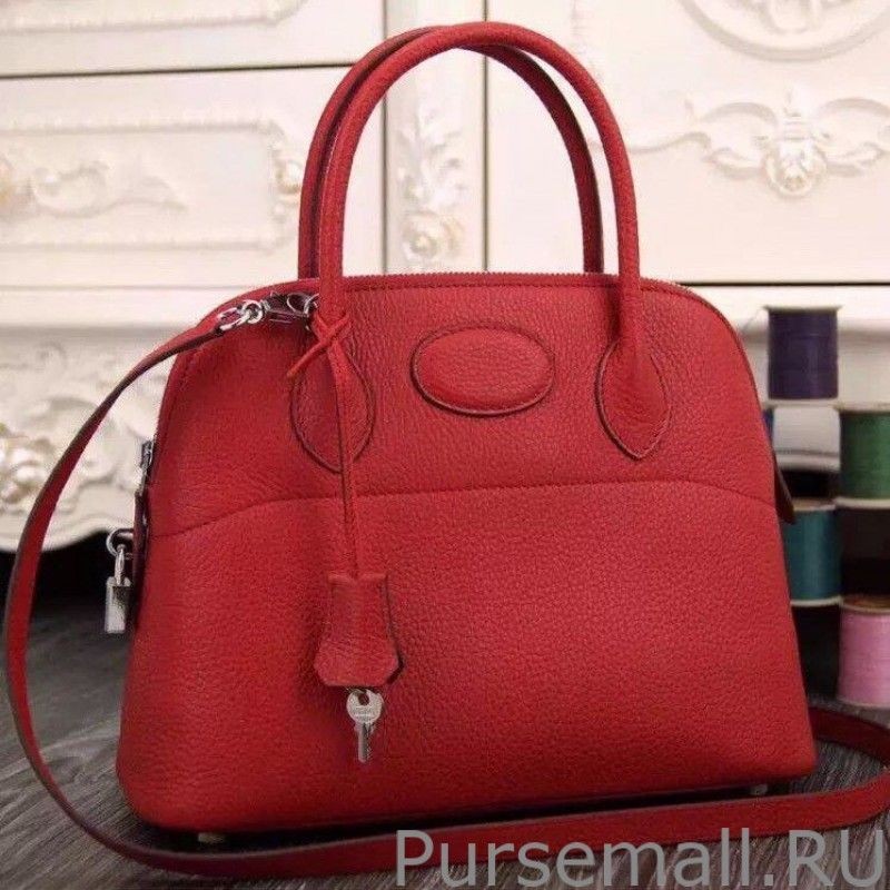 High Quality Hermes Bolide Tote Bag In Red Leather