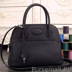 Designer Hermes Bolide Tote Bag In Black Leather