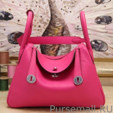 Inspired Hermes Lindy 26cm 30cm 34cm Bag In Rose Red Leather