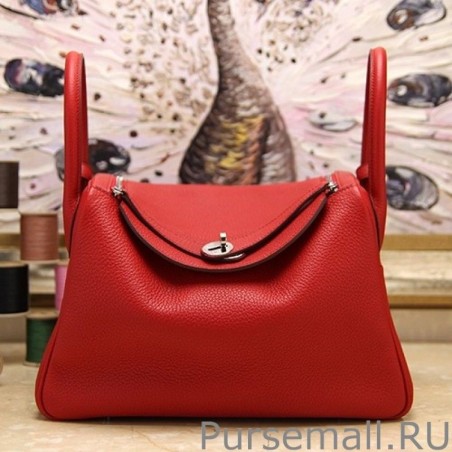 Knockoff Hermes Lindy 26cm 30cm 34cm Bag In Red Leather