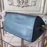 Luxury Prada Etiquette fabric tote with metal stud trim Blue