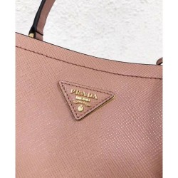 UK Prada Panier Medium Straw Bag 1BA212 Pink