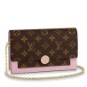 High Quality Flore Chain Wallet Monogram Canvas M67405 Pink