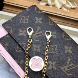 High Quality Flore Chain Wallet Monogram Canvas M67405 Pink