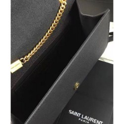 Replicas Saint Lauren Classic Medium KATE Monogram Satchel Black