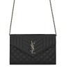 Designer Saint Lauren Monogram Chain Wallet Black