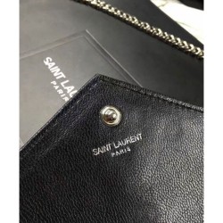 Designer Saint Lauren Monogram Chain Wallet Black