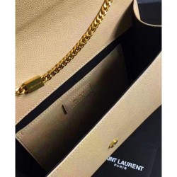 Knockoff YSL Classic Large KATE Monogram Saint Lauren Satchel Apricot