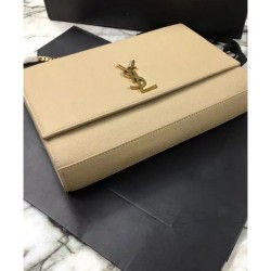 Knockoff YSL Classic Large KATE Monogram Saint Lauren Satchel Apricot