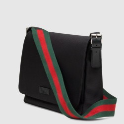 Replicas Gucci Black Techno Canvas Messenger Bags 337074 KWT5N 1060