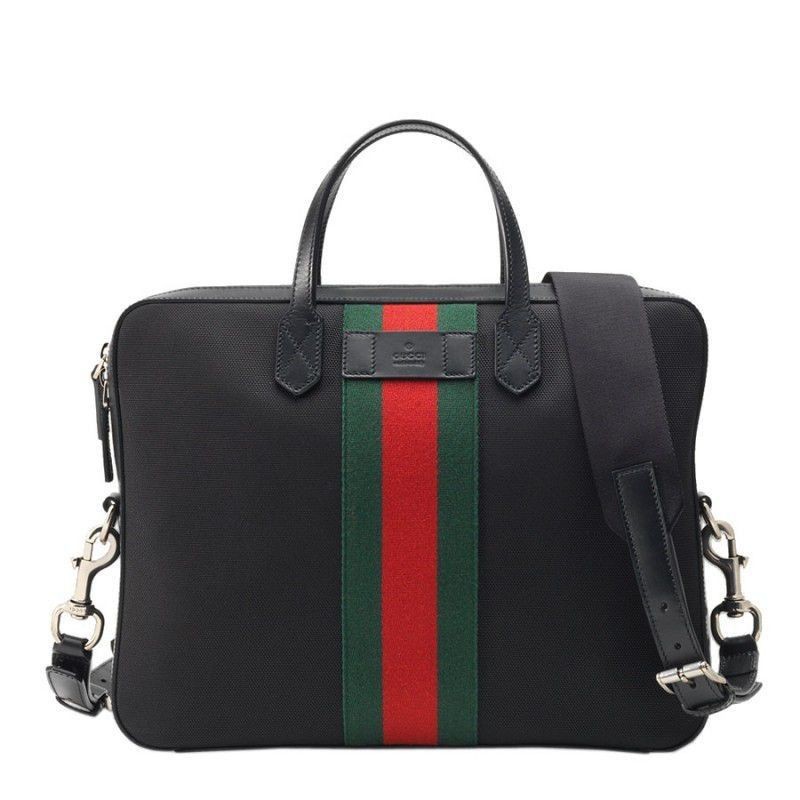 Fashion Gucci Web Band Canvas Slim Briefcase Bags 387102 KWT7N 1060