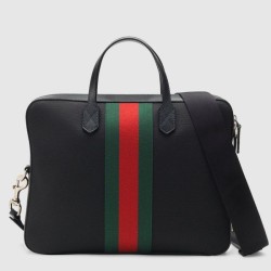 Fashion Gucci Web Band Canvas Slim Briefcase Bags 387102 KWT7N 1060