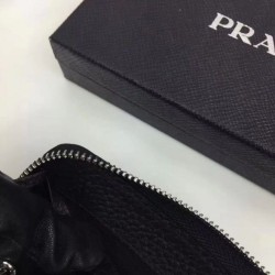 Top Prada Zip Around Wallet Black