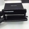 Top Prada Zip Around Wallet Black