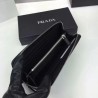 Top Prada Zip Around Wallet Black