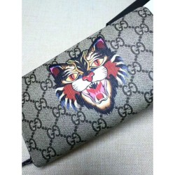 Knockoff Cat Print GG Supreme Zip Around Wallet 451273