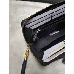 Wholesale Rania GG Canvas Zip Around Wallets 353651 Black