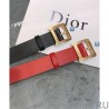 1:1 Mirror Christian Dior Women Diorquake Calfskin Belt Red