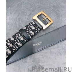 Luxury Christian Dior Women Diorquake Dior Oblique Belt Dark Blue