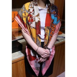 Top Quality Hermes Silk cashmere 140 x 140cm Pink
