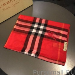 Top Quality Burberry Classic Horse Cashmere Shawl Red