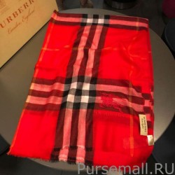 Top Quality Burberry Classic Horse Cashmere Shawl Red