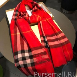 Top Quality Burberry Classic Horse Cashmere Shawl Red