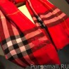 Top Quality Burberry Classic Horse Cashmere Shawl Red