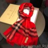 Top Quality Burberry Classic Horse Cashmere Shawl Red