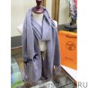 High Hermes Wide Horses cashmere scarf 32 x 180 Gray