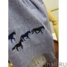 High Hermes Wide Horses cashmere scarf 32 x 180 Gray