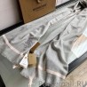 Perfect Burberry Cashmere Solid Color Thin Schawl 80 x 200 Gray