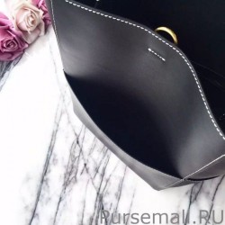 Top Celine Sangle Seau Bag In Black Calfskin