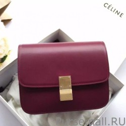 Cheap Celine Medium Classic Box Bag In Bordeaux Box Calfskin