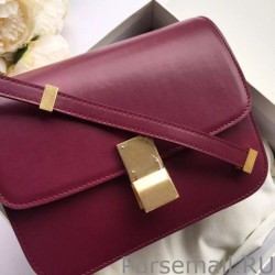 Cheap Celine Medium Classic Box Bag In Bordeaux Box Calfskin