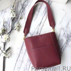 High Quality Celine Small Sangle Seau Bag In Bordeaux Calfskin