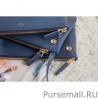 Inspired Celine Small Trio Crossbody Bag In Royalblue Calfskin