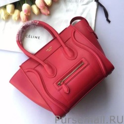1:1 Mirror Celine Mini Luggage Bag In Red Calfskin