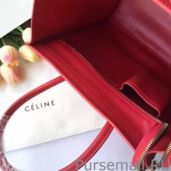 1:1 Mirror Celine Mini Luggage Bag In Red Calfskin