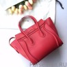 1:1 Mirror Celine Mini Luggage Bag In Red Calfskin