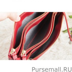 Luxury Celine Small Trio Crossbody Bag In Red Calfskin