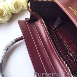 High Quality Celine Mini Luggage Bag In Burgundy Calfskin